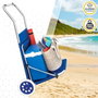 Silla Tumbona Plegable de Camping Aktive Azul 62 x 62 x 117 cm Carro plegable Toldo (2 Unidades)