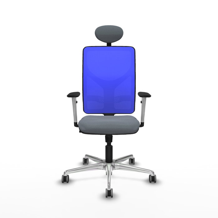 PIQUERAS Y CRESPO Silla de oficina Motilla con mecanismo Sincro, Gris y Azul