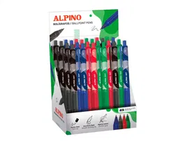 Alpino Bolígrafo Dot Retráctil Tinta de Aceite Expositor 24 Unidades Colores Surtidos
