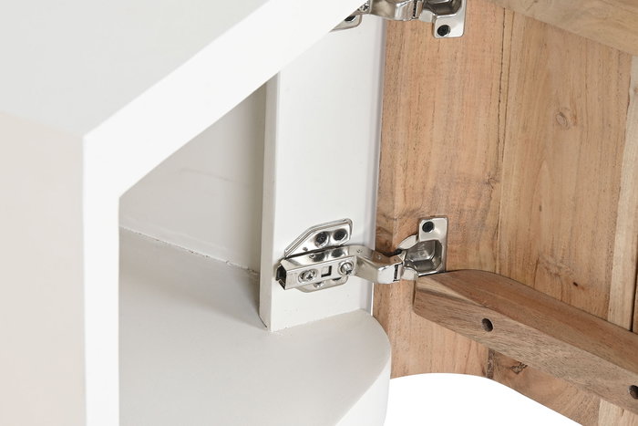 DKD Home Decor Mesita de Noche Scandi white Natural Blanco Mango Acacia 35 x 50 x 40 cm