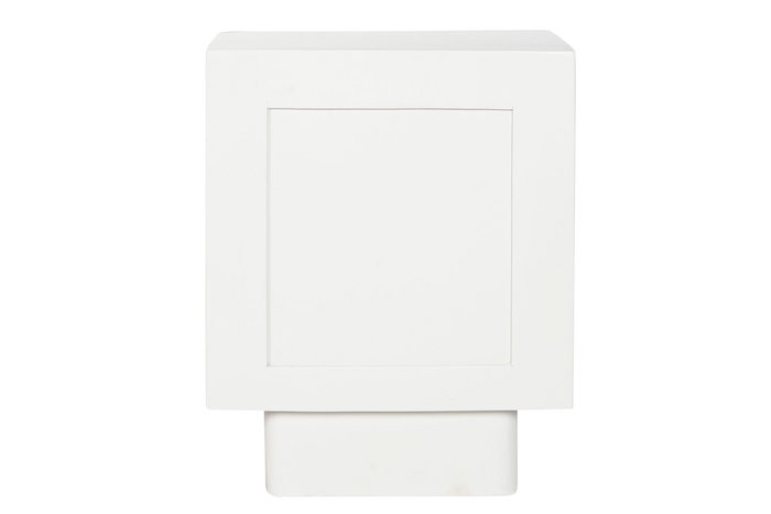 DKD Home Decor Mesita de Noche Scandi white Natural Blanco Mango Acacia 35 x 50 x 40 cm