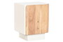 DKD Home Decor Mesita de Noche Scandi white Natural Blanco Mango Acacia 35 x 50 x 40 cm