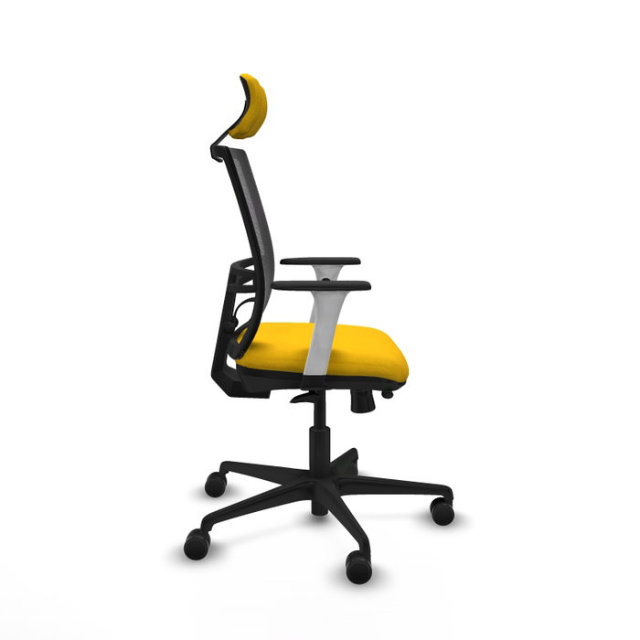 PIQUERAS Y CRESPO Silla de oficina Yunquera con mecanismo Sincro/Traslack, Amarillo y Negro