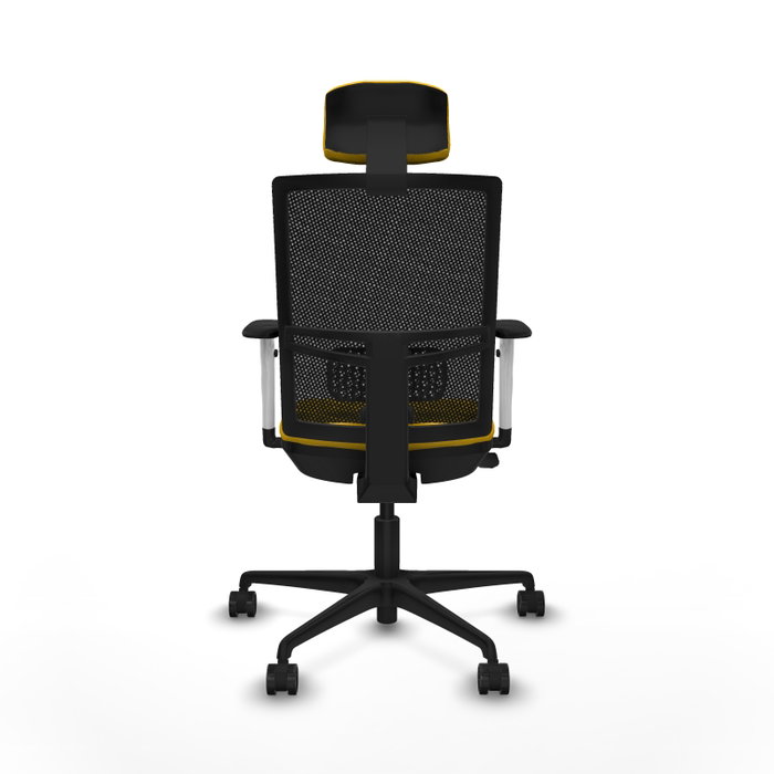 PIQUERAS Y CRESPO Silla de oficina Yunquera con mecanismo Sincro/Traslack, Amarillo y Negro