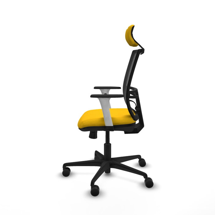PIQUERAS Y CRESPO Silla de oficina Yunquera con mecanismo Sincro/Traslack, Amarillo y Negro