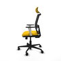 PIQUERAS Y CRESPO Silla de oficina Yunquera con mecanismo Sincro/Traslack, Amarillo y Negro