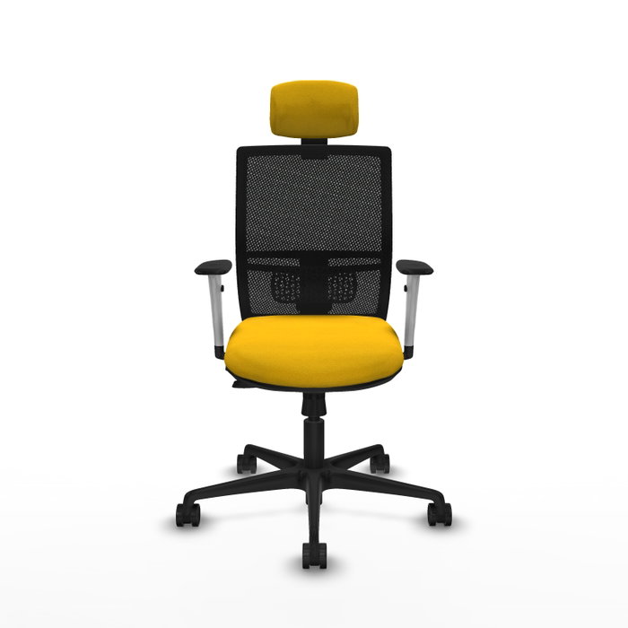 PIQUERAS Y CRESPO Silla de oficina Yunquera con mecanismo Sincro/Traslack, Amarillo y Negro