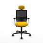 PIQUERAS Y CRESPO Silla de oficina Yunquera con mecanismo Sincro/Traslack, Amarillo y Negro