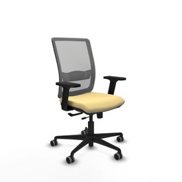 PIQUERAS Y CRESPO Silla de oficina Haches con mecanismo Sincro/Traslack, Crema y Gris