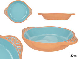 La Dehesa Cazuela Barro Redonda Asas 20 cm Turquesa Horno Microondas Nevera Lavavajillas (Set de 8)