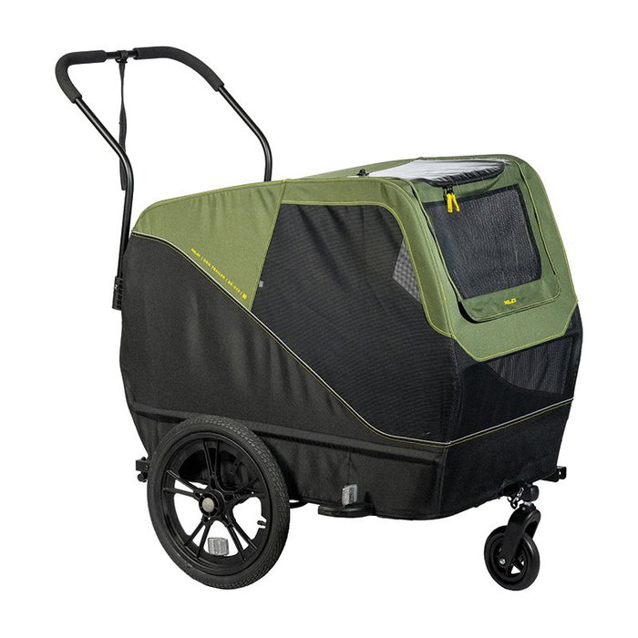 XLC BS-C12 Remolque para mascotas grande, 16" ruedas liberación rápida, luz trasera reflectante, barra tracción y bandera XLC BS-C12 Remolque para mascotas grande, 16" ruedas liberación rápida, luz trasera reflectante, barra tracción y bandera