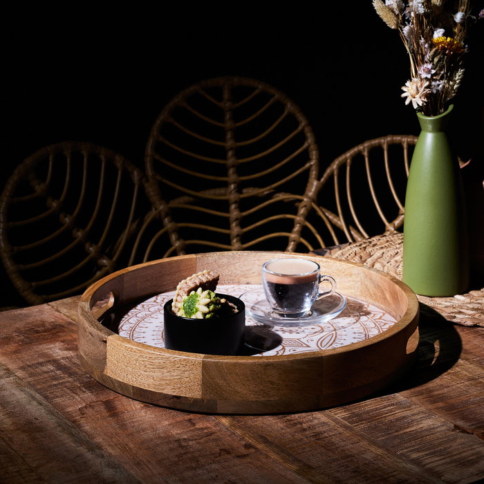 Home Deco Factory Bandeja Dune Terracota Mirage, Diámetro 35 cm, Madera de Mango Home Deco Factory Bandeja Dune Terracota Mirage, Diámetro 35 cm, Madera de Mango