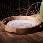 Home Deco Factory Bandeja Dune Terracota Mirage, Diámetro 35 cm, Madera de Mango