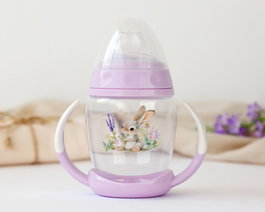 KioKids Taza de Aprendizaje Step 1 Conejo Lavanda 270 mL +6 meses