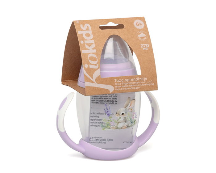 KioKids Taza de Aprendizaje Step 1 Conejo Lavanda 270 mL +6 meses KioKids Taza de Aprendizaje Step 1 Conejo Lavanda 270 mL +6 meses