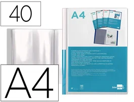 Liderpapel Carpeta con 40 fundas tipo canguro DIN A4 Transparente