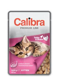 Calibra Kitten Pouch Pavo y Pollo para Gatitos en Salsa Caja 24x100 gr