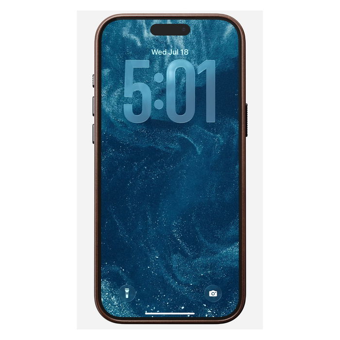 Nomad iPhone 17 Pro Max Funda de Cuero Tradicional Rustic Brown con Compatibilidad MagSafe - Resistente a Rayones y Polvo