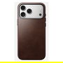 Nomad iPhone 17 Pro Max Funda de Cuero Tradicional Rustic Brown con Compatibilidad MagSafe - Resistente a Rayones y Polvo