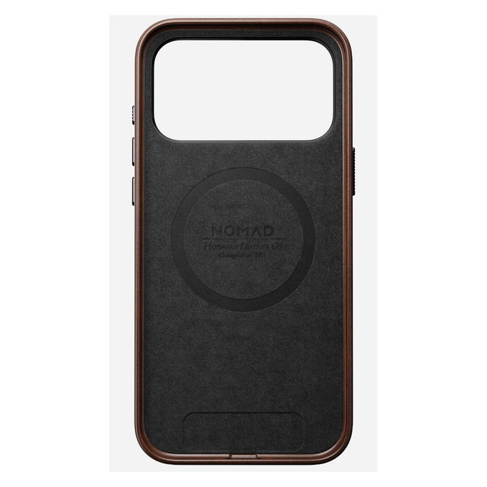 Nomad iPhone 17 Pro Max Funda de Cuero Tradicional Rustic Brown con Compatibilidad MagSafe - Resistente a Rayones y Polvo