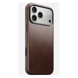 Nomad iPhone 17 Pro Max Funda de Cuero Tradicional Rustic Brown con Compatibilidad MagSafe - Resistente a Rayones y Polvo