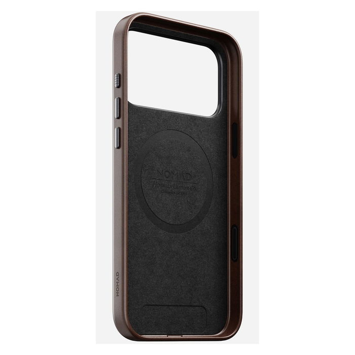 Nomad iPhone 17 Pro Max Funda de Cuero Tradicional Rustic Brown con Compatibilidad MagSafe - Resistente a Rayones y Polvo