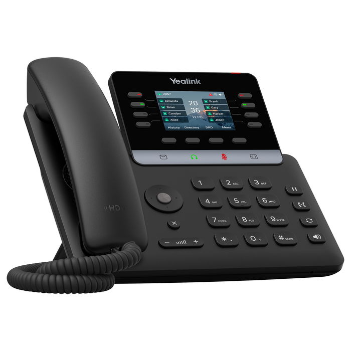 Yealink SIP-T73W Teléfono IP VoIP con Wi-Fi y Bluetooth, Auricular Inalámbrico y con Cable, Negro