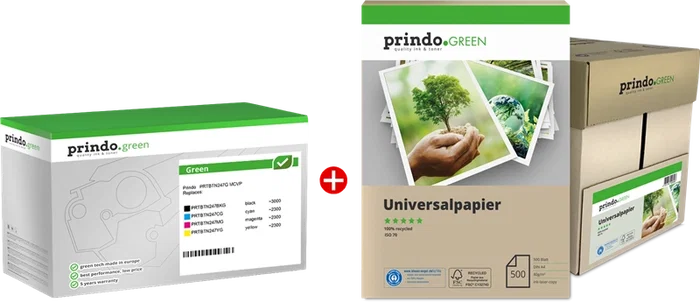 Prindo PRTBTN247G MCVP Green Pack de Tintas Negro, Cian, Magenta y Amarillo Prindo PRTBTN247G MCVP Green Pack de Tintas Negro, Cian, Magenta y Amarillo