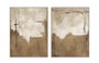 DKD Home Decor Cuadro Abstracto Marron y Blanco 90 x 120 x 4 cm - Lienzo PS - 2 Unidades