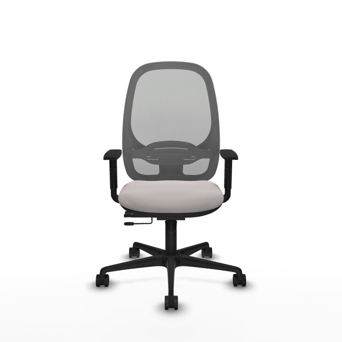 PIQUERAS Y CRESPO Silla de oficina Cilanco con mecanismo Sincro/Traslack, Blanco y Gris