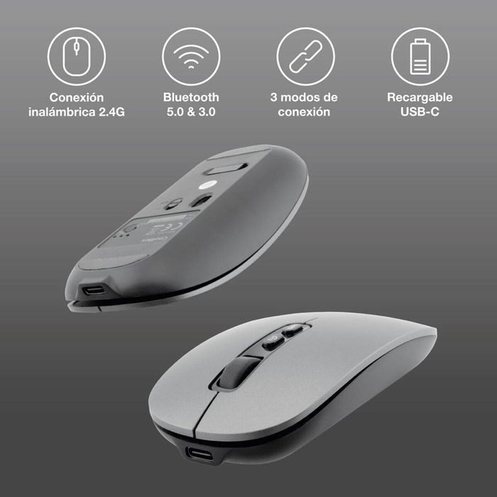 COOLBOX Ratón Inalámbrico W02-IA 1600 DPI Gris