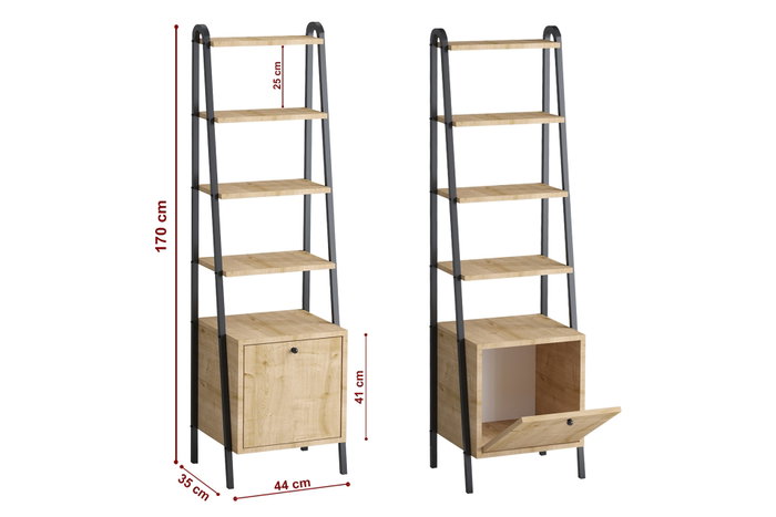 Hanah Home Estantería Sapphire Oak, Black