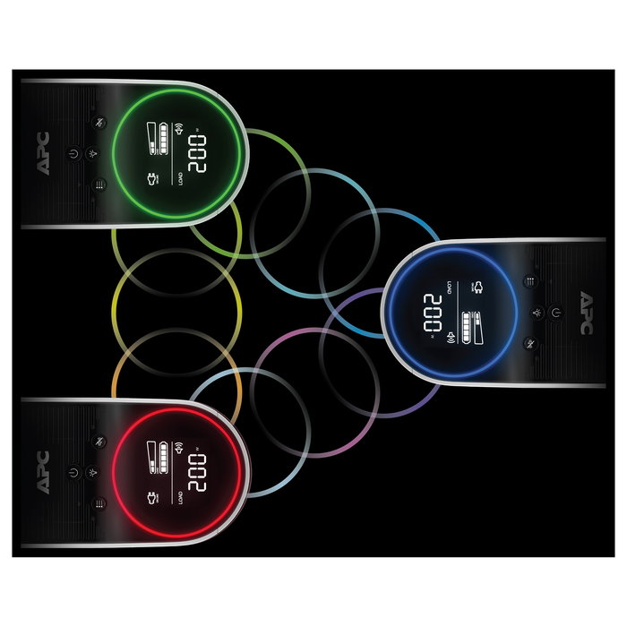 APC UPS Back-UPS Pro BGM2200B-GR 2200VA 1320W 4xSchuko 2xIEC C13 Torre con RGB Beleuchtung