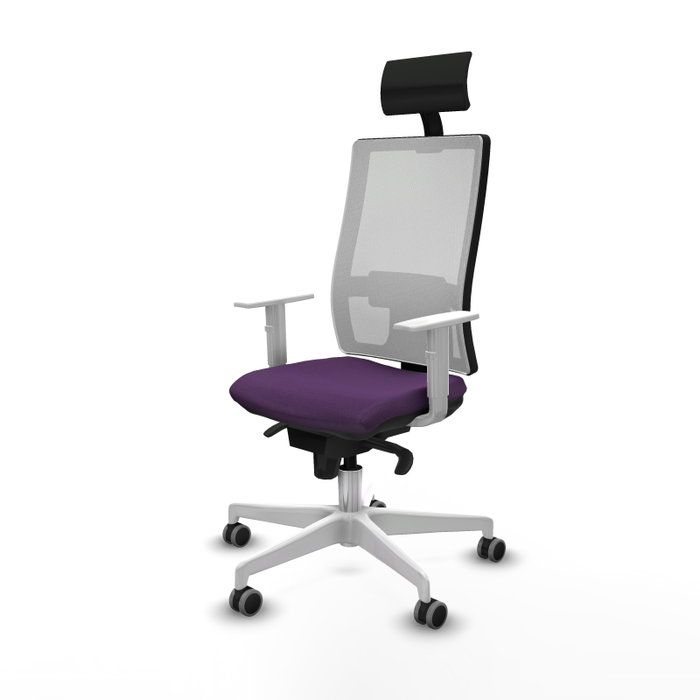 PIQUERAS Y CRESPO Silla de oficina Horna con mecanismo Sincro, Morado y Blanco