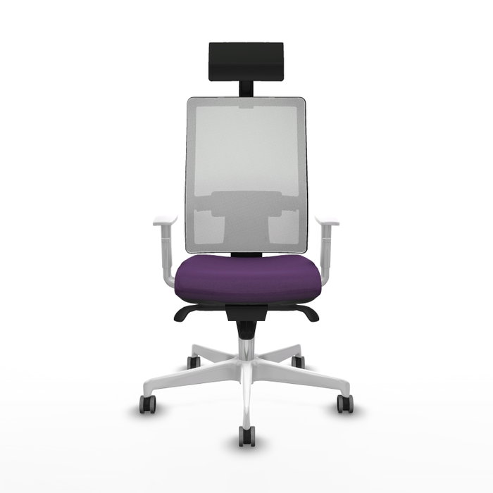 PIQUERAS Y CRESPO Silla de oficina Horna con mecanismo Sincro, Morado y Blanco