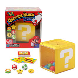 Epoch Question Block Super Mario 7556 Juego de Mesa, 3 Juegos en 1 con Bingo, Juguete +4 Años