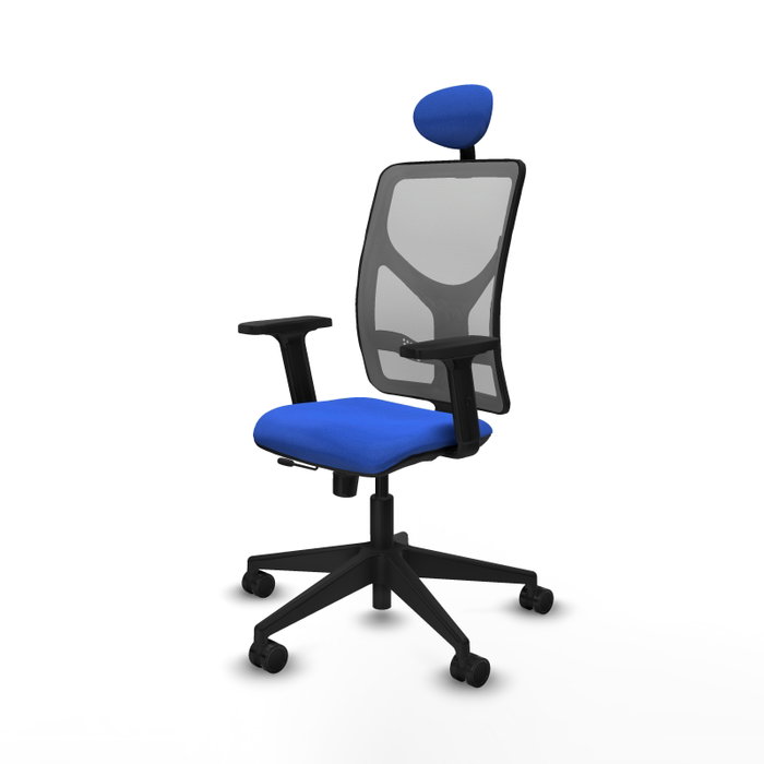 PIQUERAS Y CRESPO Silla de oficina Motilla con mecanismo Sincro/Traslack Azul y Gris