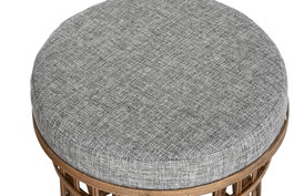 DKD Home Decor Reposapies Tropical 40 x 48 x 40 cm Set de 2 Bambu Poliester Marron Gris