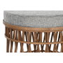 DKD Home Decor Set de 2 Reposapiés de Bambú y Poliéster Marrón