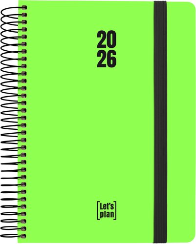 Agenda Anual (2026) Grafoplas Neon Espiral Tapa Extradura Con Goma A5 210X150 D/P Verde Agenda Anual (2026) Grafoplas Neon Espiral Tapa Extradura Con Goma A5 210X150 D/P Verde