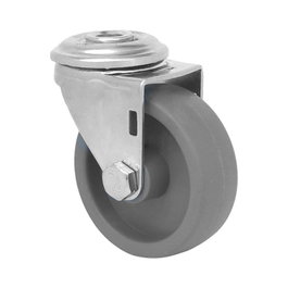Rueda de mobiliario SELINA gris de 30 mm con agujero pasante de 8 mm