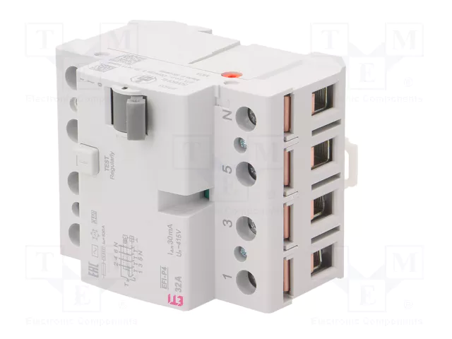 ETI POLAM EFI-P4 AC 32/0.03 Interruptor Diferencial 4 Polos 32A 30mA ETI POLAM EFI-P4 AC 32/0.03 Interruptor Diferencial 4 Polos 32A 30mA