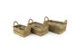 Inde Set de 3 Cestas Rectangulares con Asas 30 cm, 25 cm, 20 cm (8 Unidades)