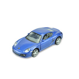 DEQUBE D00367 Porsche Cayman S Coches de Colección 1:32 Pullback Azul - Metal Die-Cast Vehículo a Escala para Niños +3 Años