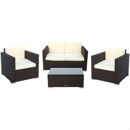 Muebles de Jardín Aktive Negro Crema 128 x 72 cm