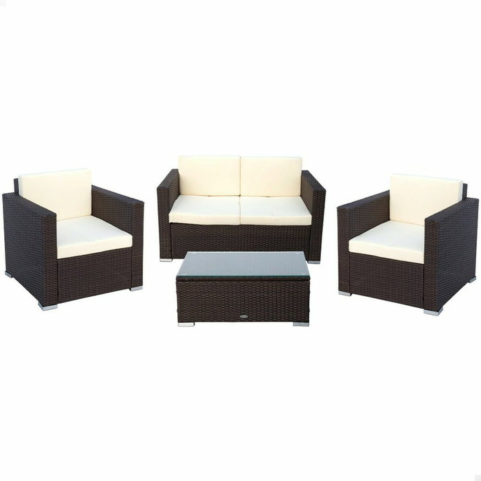 Muebles de Jardín Aktive Negro Crema 128 x 72 cm