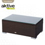 Aktive Conjunto Sofá (128x72 cm) + 2 Sillones (71x72 cm) + Mesa (80x50x32 cm) Acero Rattan Vidrio Poliéster