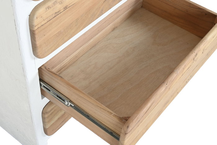DKD Home Decor Chifonier de Madera Reciclada y Mango Blanco 80x42x106 DKD Home Decor Chifonier de Madera Reciclada y Mango Blanco 80x42x106