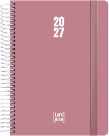 Grafoplas Agenda Anual 2027 A5 Rosa con Tapa de Polipropileno y Espiral