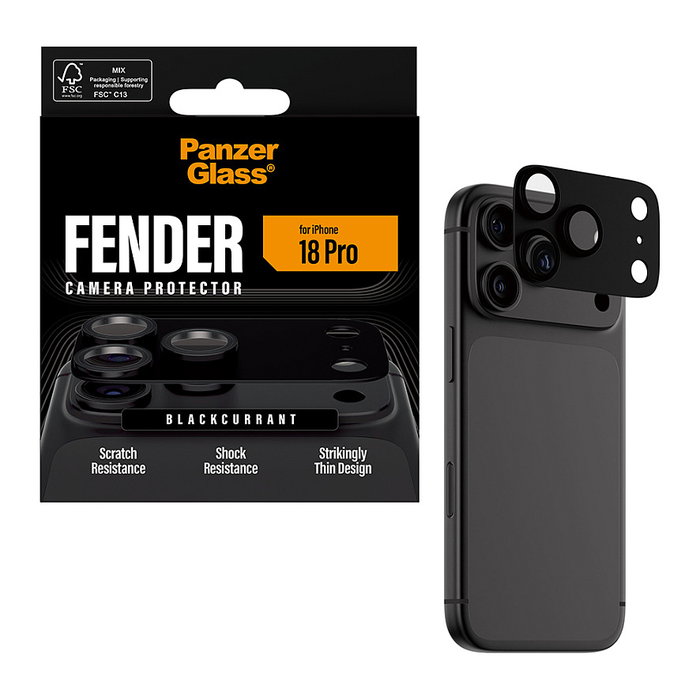 PanzerGlass Fender Camera Lens Protector Blackcurrant para iPhone 18 Pro